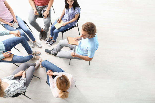 Mens alcohol addiction treatment group discussing the importance of gender specific care and women and Mens alcohol addiction treatment